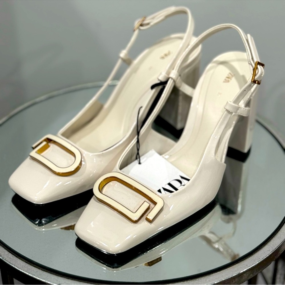 Zara Shoes Square Heel Comfortable